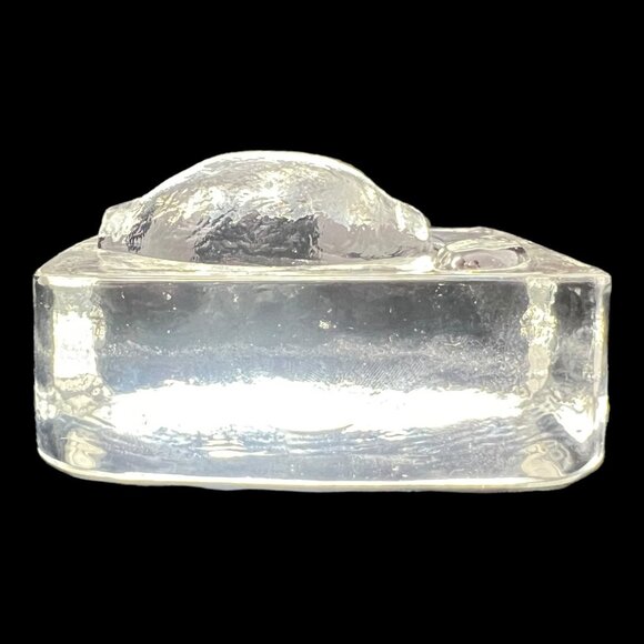 Handcrafted Art Glass Lemon Paperweight 4x2 Clear 3D Heavy Gift - Picture 7 of 8